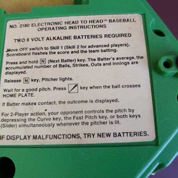 Coleco Head To Head Electronic Baseball Game 2180 Tested-Working 1980s Vintage - Picture 2 of 16